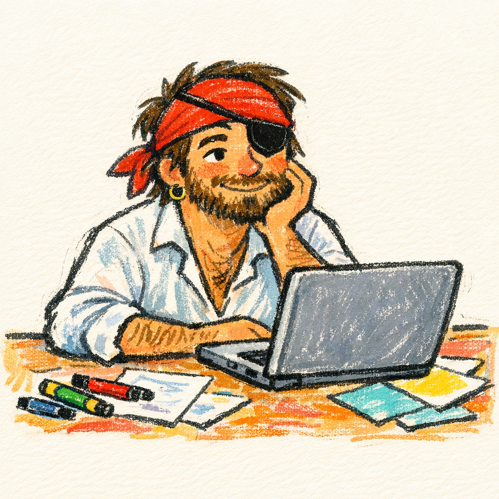 Joe le pirate, graphiste et indie maker